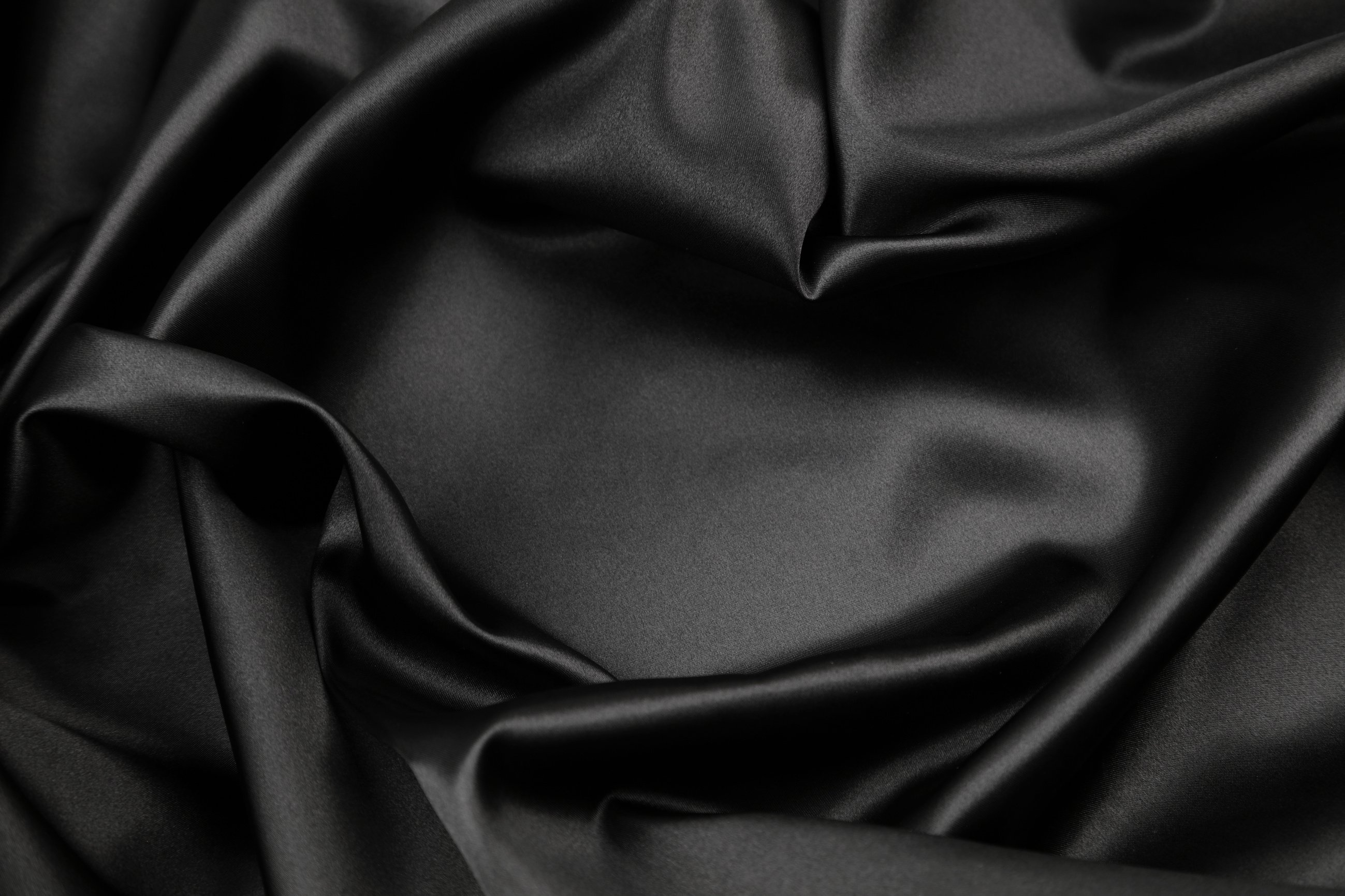 Black silk fabric